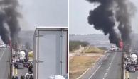 En redes sociales circuló el video en donde se observa el incendio tras el accidente en la autopista Guadalajara-Lagos de Moreno.