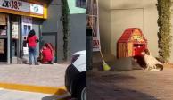 Empleados del Oxxo adornaron la casita de Migajón