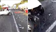 En redes sociales circuló un video en donde se observan las imágenes posteriores al accidente en la autopista México-Tuxpan.