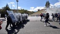 Enfrentamiento de estudiantes de Ayotzinapa con la Guardia Nacional (GN) y la Policía estatal de Guerrero