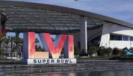 El exterior del SoFi Stadium en Los Ángeles, California, sede del Super Bowl LVI de la NFL entre Bengals y Rams.