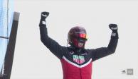 Pascal Wehrlein festeja su victoria en el e-Prix de CDMX de la Fórmula E, en el Autódromo Hermanos Rodríguez.