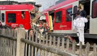 Un choque frontal entre dos trenes en una estación en Munich