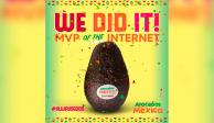 "¡Lo hicimos! MVP del internet", dijo Avocados From Mexico en su cuenta de Twitter al celebrar que su promocional en el Super Bowl&nbsp;se colocó en primer lugar del top de los 10 mejores anuncios por marca