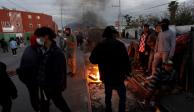 Migrantes viven en un campamento improvisado afuera de un albergue, en Monterrey, el 4 de febrero.