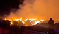 Incendio en bodega de algodón en Chalco