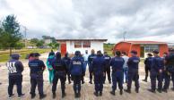 Policías Municipales recibiendo instrucciones en días pasados