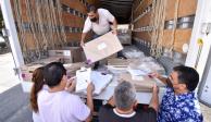Paquetes de materiales para la jornada de revocación de mandato llegaron ayer a la sede del INE en Chilpancingo.