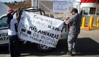 Policías, durante la protesta del sábado.