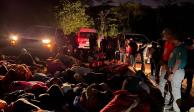 INM y FGR rescataron a 286 migrantes hacinados en un rancho en Chiapas.