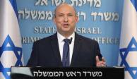 El primer ministro israelí, Naftali Bennett, habla durante una conferencia de prensa en la oficina del primer ministro en Jerusalén, el 2 de enero de 2022