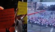 Trabajadores del Metro se manifiestan en el Zócalo; piden refacciones y servicios de salud.