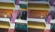 Hombre salta de un balcón a otro para salvar a menor de carse desde un quinto piso