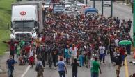 Caravana migrante que salió de Tapachula.