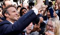 Emmanuel Macron este jueves en actividades de su campaña presidencial