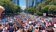 La marcha avanza sobre el Paseo de la Reforma