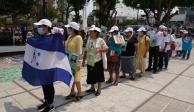 Caravana de Madres Centroamericanas  durante  su paso por Coatzacoalcos, Veracruz, ayer.