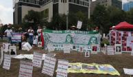 Protestan por personas desaparecidas en la Glorieta de la Palma; la bautizan "Glorieta de las y los Desaparecidos".