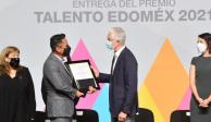 El gobernador del Estado de México, Alfredo Del Mazo, durante la entrega del Premio Talento Edomex 2021.