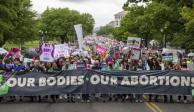 Marcha por el derecho al aborto desde el National Mall hasta la Corte Suprema de EU en Washington.