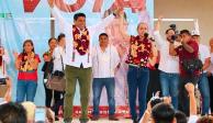 Claudia Sheinbaum viajó a Oaxaca para apoyar al candidato de Morena por la gubernatura del estado, Salomón Jara