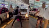 Taxista casi atropella a perrito y golpea al dueño del lomito por reclamarle