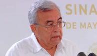 Rubén Rocha, gobernador de Sinaloa, en la conferencia matutina de hoy del Presidente Andrés Manuel López Obrador