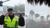 “Agatha”: Así se ven los primeros efectos del huracán en el crucero de Pochutla, Oaxaca