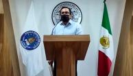 Ramón Celaya Gamboa, vicefiscal de Investigación de la Fiscalía General del Estado de Guerrero, en conferencia de prensa