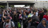 Integrantes del éxodo, ayer en Tapachula, Chiapas.