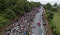 La caravana migrante salió desde Tapachula, Chiapas.