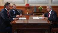 AMLO recibe a Mauricio Kuri, gobernador de Querétaro, en Palacio Nacional