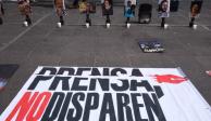 Protesta por periodistas asesinados en Veracruz.