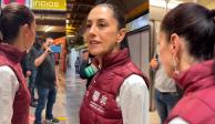 Claudia Sheinbaum, jefa de Gobierno de la Ciudad de México, en la Línea 3 del Metro