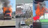 Para impedir operativo, presuntos criminales incendian vehículos en Michoacán.