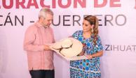 La gobernadora de Guerrero, Evelyn Salgado, y el de Michoacán, Alfredo Ramírez Bedolla, firman convenio de seguridad