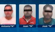 Antonio "N",&nbsp;Juan "N" y José "N" fueron los detenidos