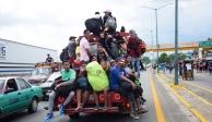 Caravana migrante en su arribo al municipio de Huixtla, en Chiapas, el pasado 24 de junio.
