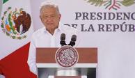 El Presidente López Obrador durante su discurso de inauguración