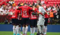 Jugadores de Chivas previo a su partido contra FC Juárez, en la Fecha 1 del Apertura 2022, el pasado 2 de julio.