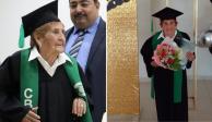 Abuelita logró graduarse del bachillerato a los 84 años de edad.