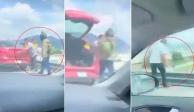 Quedó registrado en video el momento en el que un sujeto avienta a motociclista desde puente vial en Cuautitlán Izcalli.