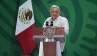 El Presidente Andrés Manuel López Obrador (AMLO) durante su conferencia de prensa matutina de este viernes.