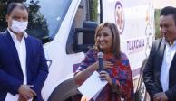 Lorena Cuéllar entrega ambulancia de traslados al alcalde de Cuapiaxtla, Tlaxcala.