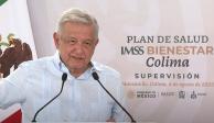 El Presidente López Obrador durante la supervisión del Plan de Salud IMSS-Bienestar desde Manzanillo, en Colima.