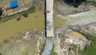 Puente dañado por las inundaciones en el condado de Perry, Kentucky.