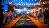 Humantla, Tlaxcala, rompe Récord Guinness con la alfombra de aserrín más larga del mundo.