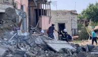 Edificio residencial en Ucrania dañado por un ataque con misiles rusos.