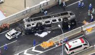 Accidente de autobús en autopista japonesa deja 2 muertos.