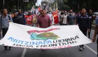 Imagen de la marcha del 26 de agosto de 2022, a un mes de que se cumplan 8 años de la desaparición de los 43 normalistas de Ayotzinapa